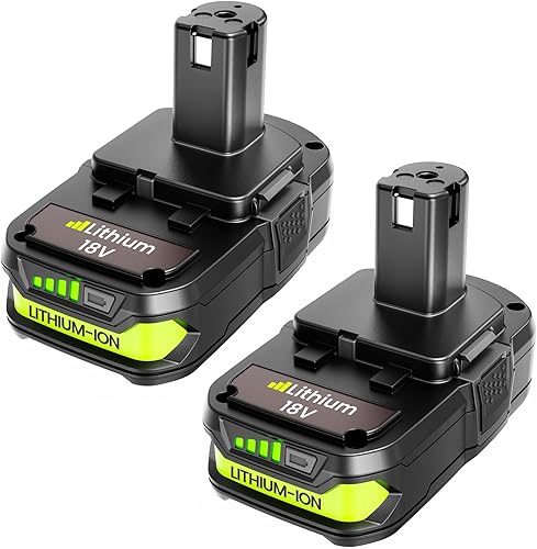 Paquete de 2 baterías de repuesto de litio de 18 V 3.5 Ah, compatible con herramientas eléctricas Ryobi 18v One+ y cargador P100 P102 P103 P104 P105