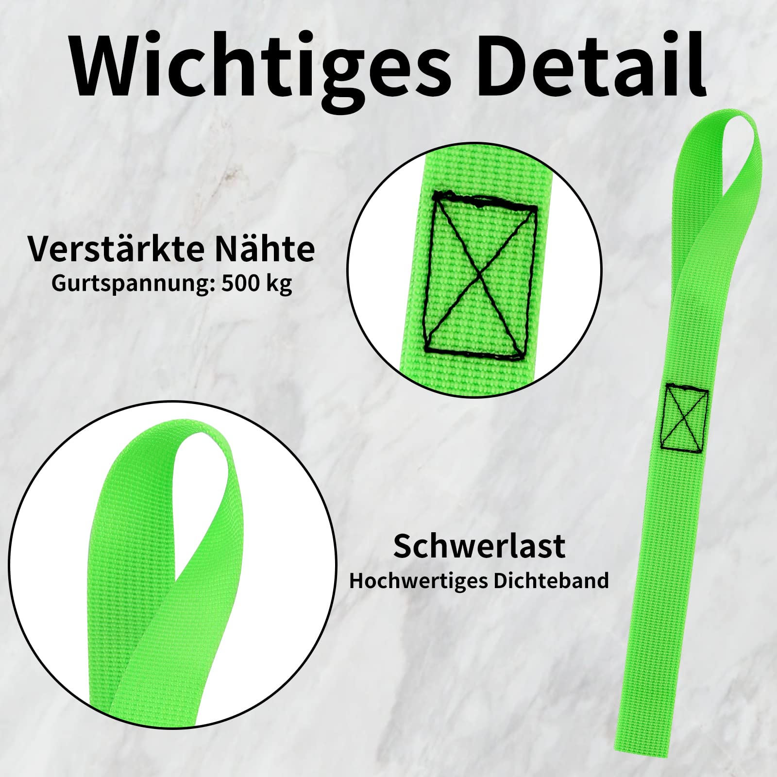 5 Cinghie Passanti Doppie Di Ancoraggio – 20 X 2,5 Cm – Estremamente Resistenti Per Fissare Bici, Moto E Carichi Su Rimorchi – Protezione Antigraffio