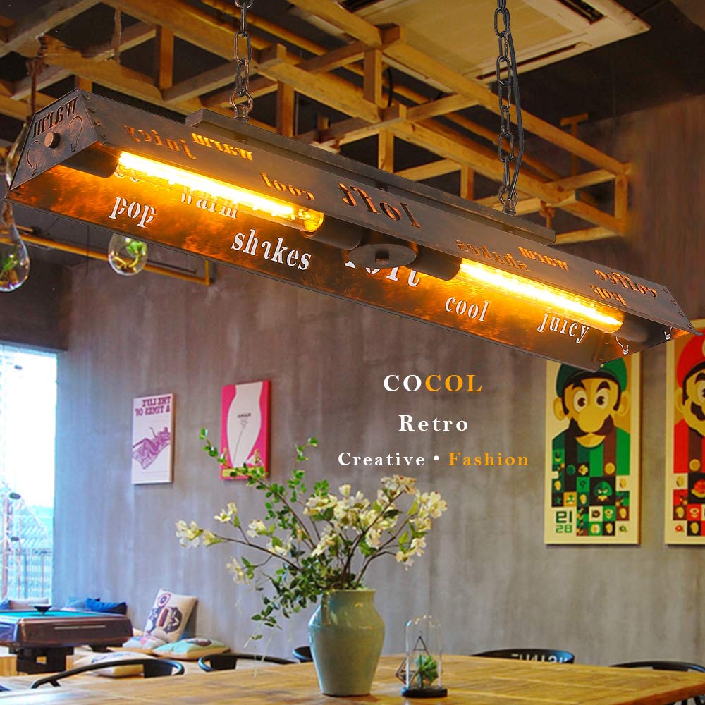 Vintage Pendelleuchte Industrie-Look – 80 Cm, 2x E27, Höhenverstellbar, Aus Eisen, Für Wohnzimmer/Bar