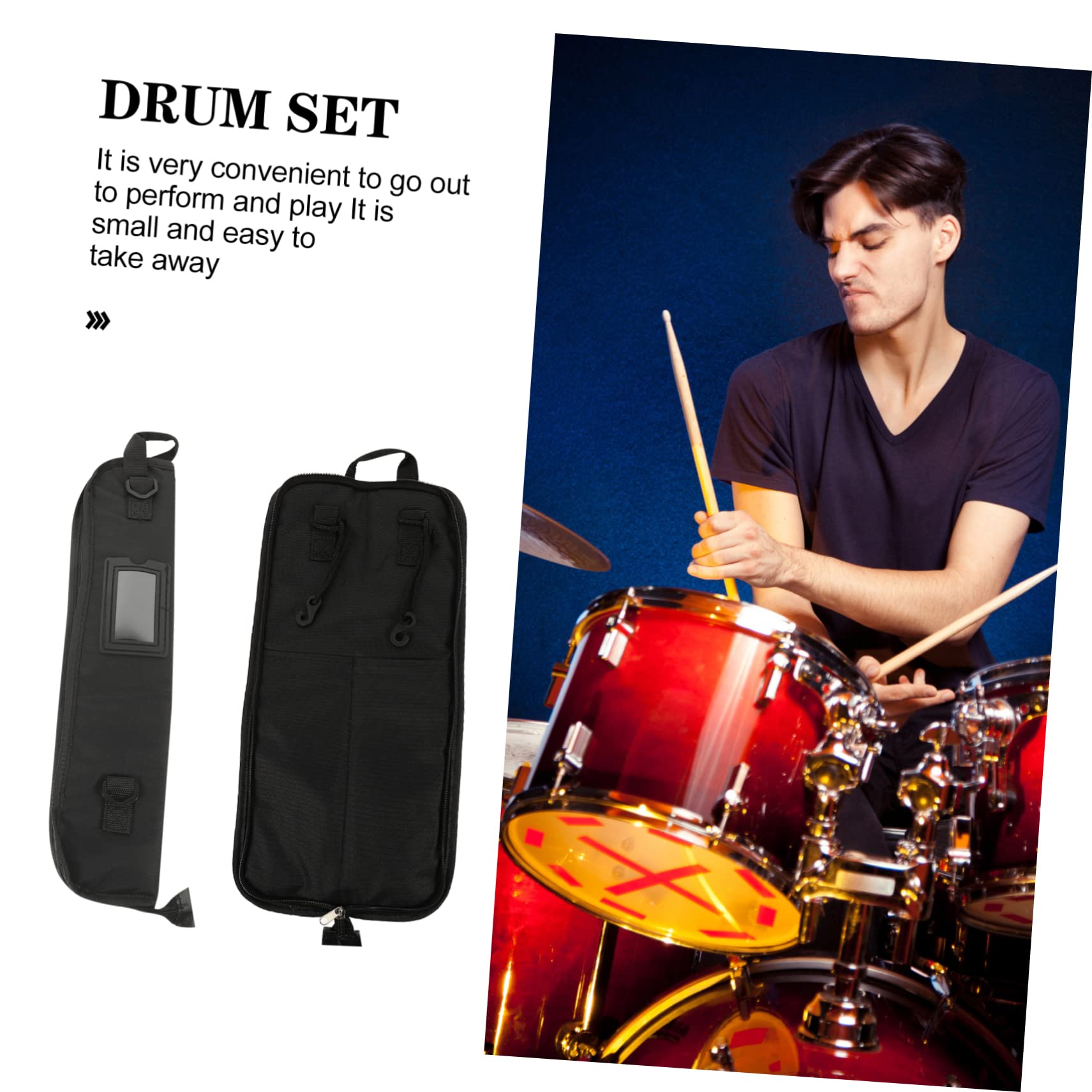 Toddmomy Drum Sticks Holder Portable Drumstick Pouch Drumstick Container for Sticks