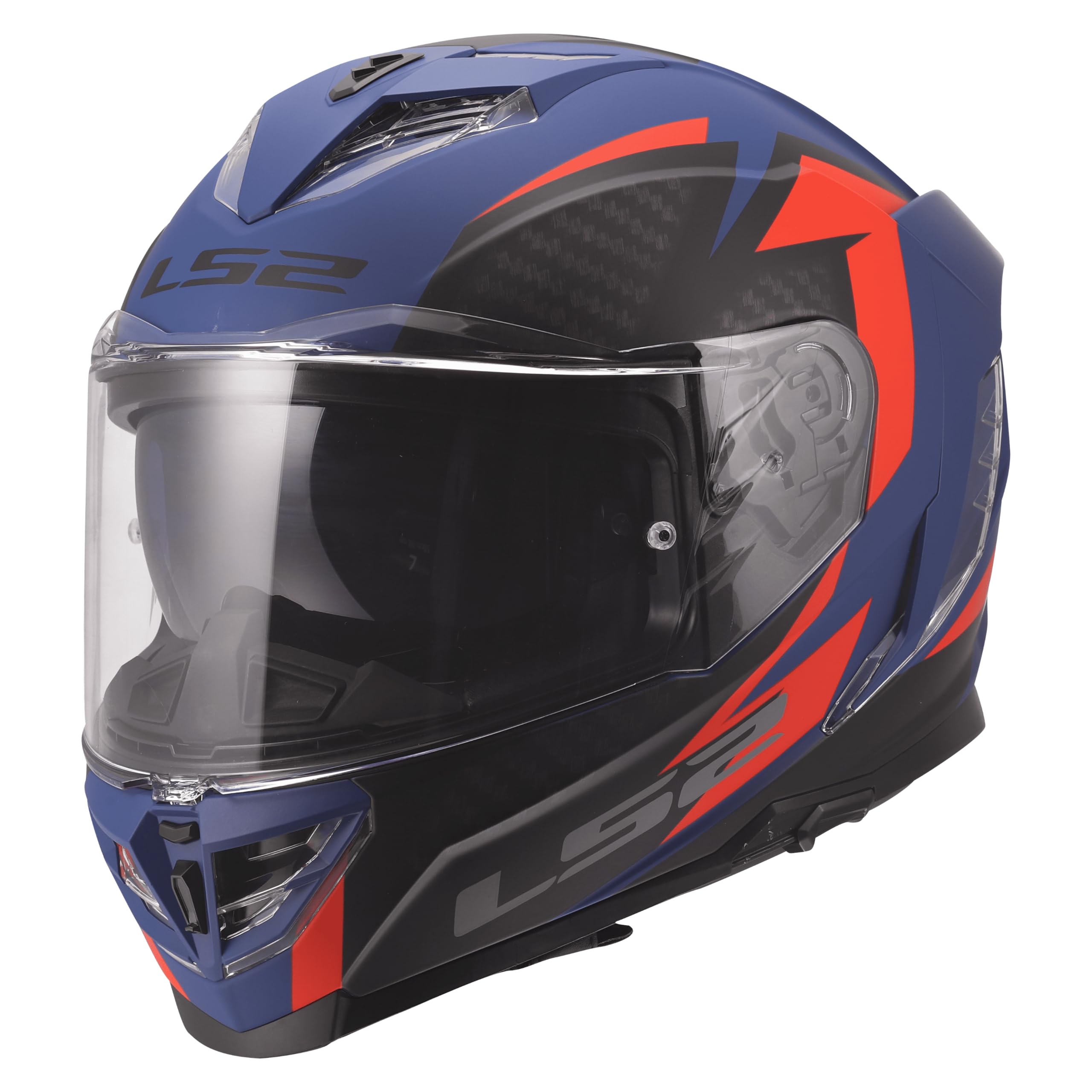 LS2, Integraler Motorradhelm STORM III DYNAMO Blue Red, XXS