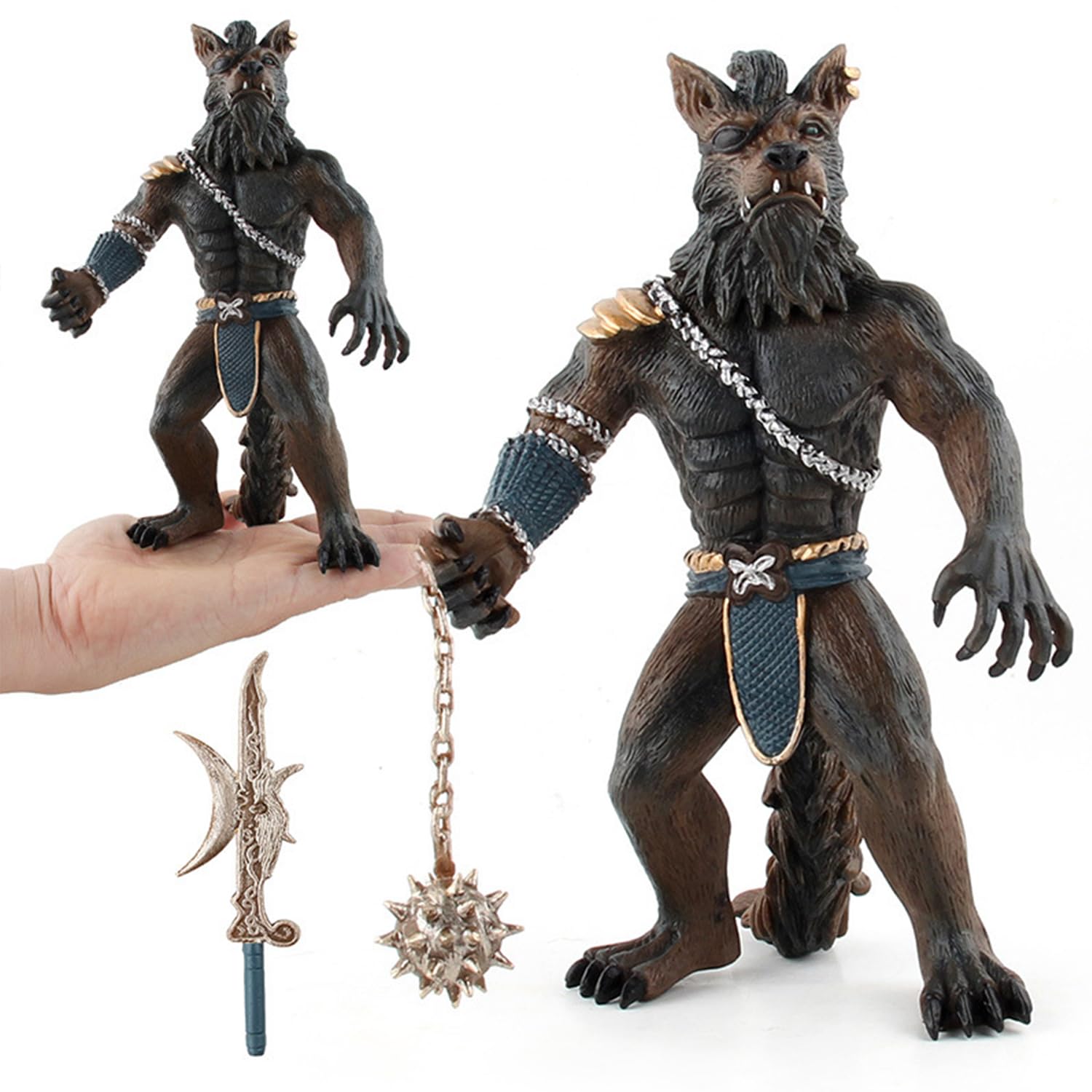 Werwolf Krieger Spielzeug, Wildtier Modellspielzeug, Mythischer Werwolf Krieger, Mythische Tiere, Handgefertigte Ornamente, Kindergeschenke