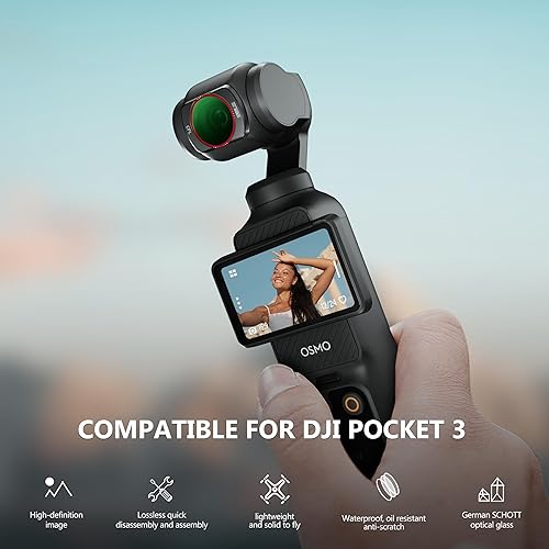 Miniatura 4 de STARTRC Juego de filtros magnéticos ND y CPL para DJI Osmo Pocket 3 Creator Combo Accesorios  Paquete de 6 CPL, ND 8, ND 16, ND 32, ND 64, ND256,
