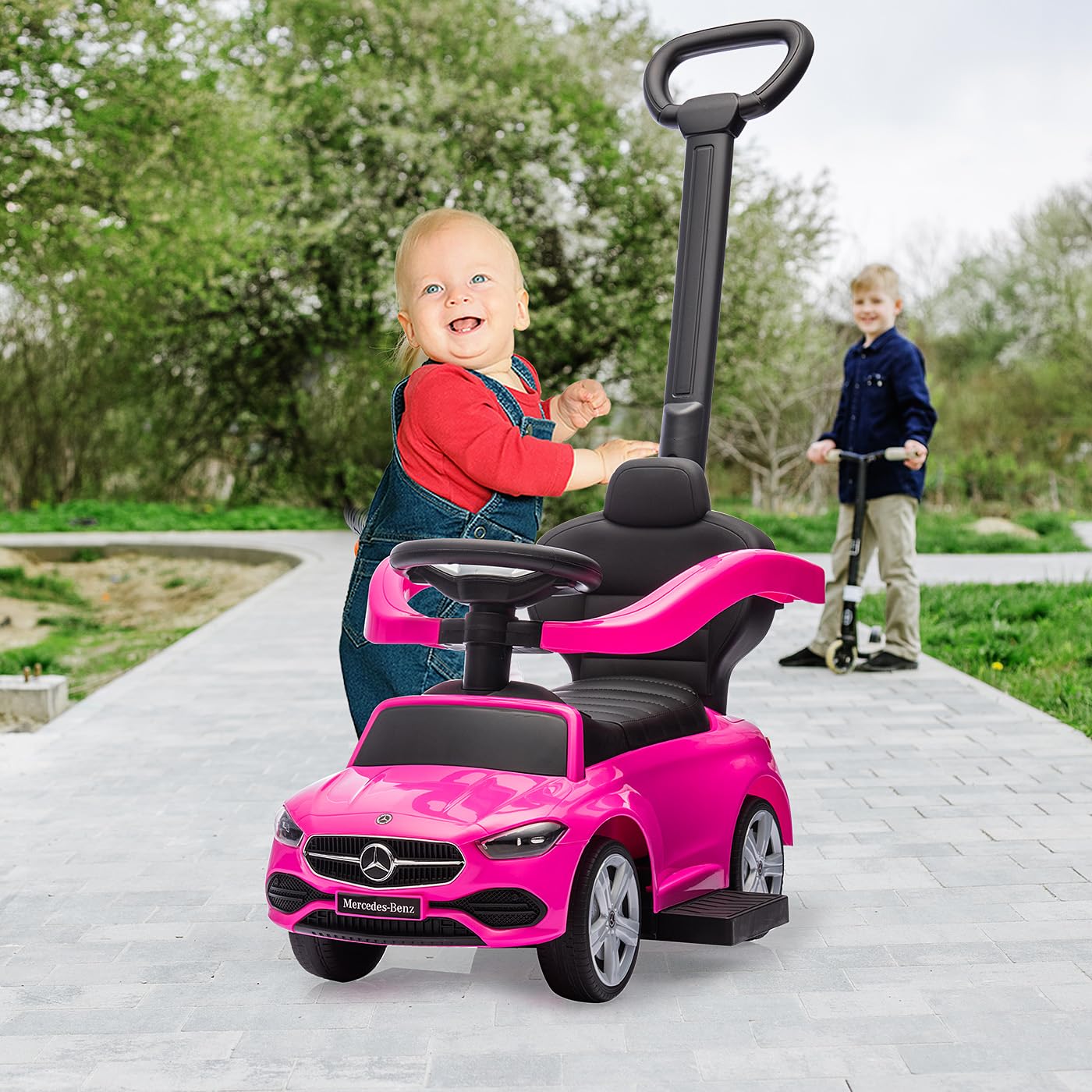 JAMARA Mercedes-Benz Classe C 464028 Toboggan 3 en 1 pour Enfants avec Barre de poussée, véhicule pour Enfants intérieur et extérieur, Jouet de Voiture, Cadeau pour Enfants, Protection