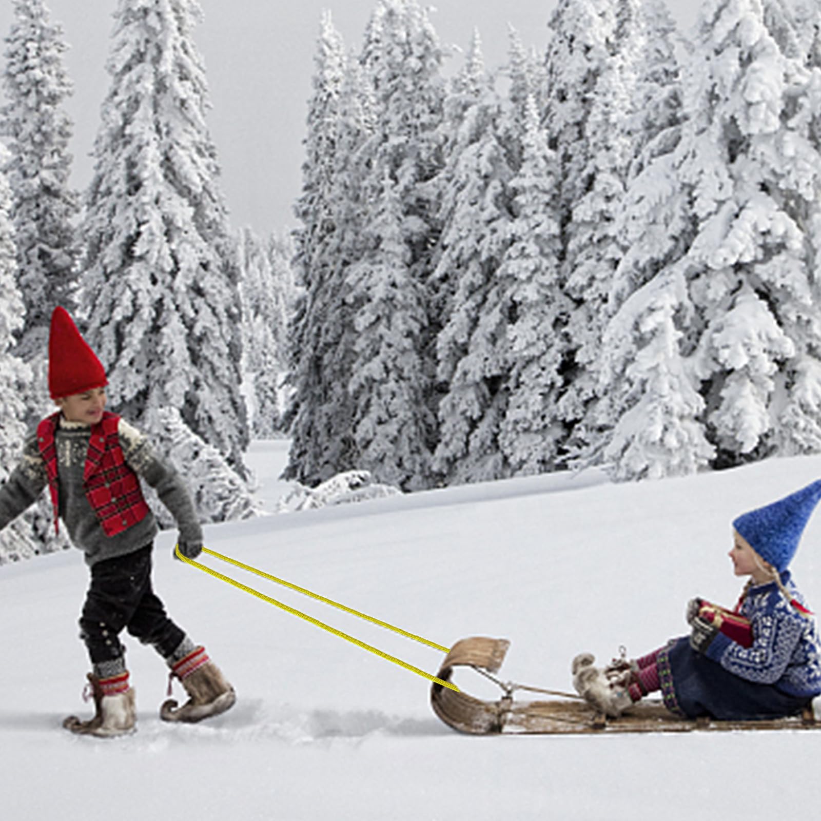 Schlitten-Zugseil 3,5m Mit Karabiner - Robustes Abschleppseil Für Schnee & Winterspaß