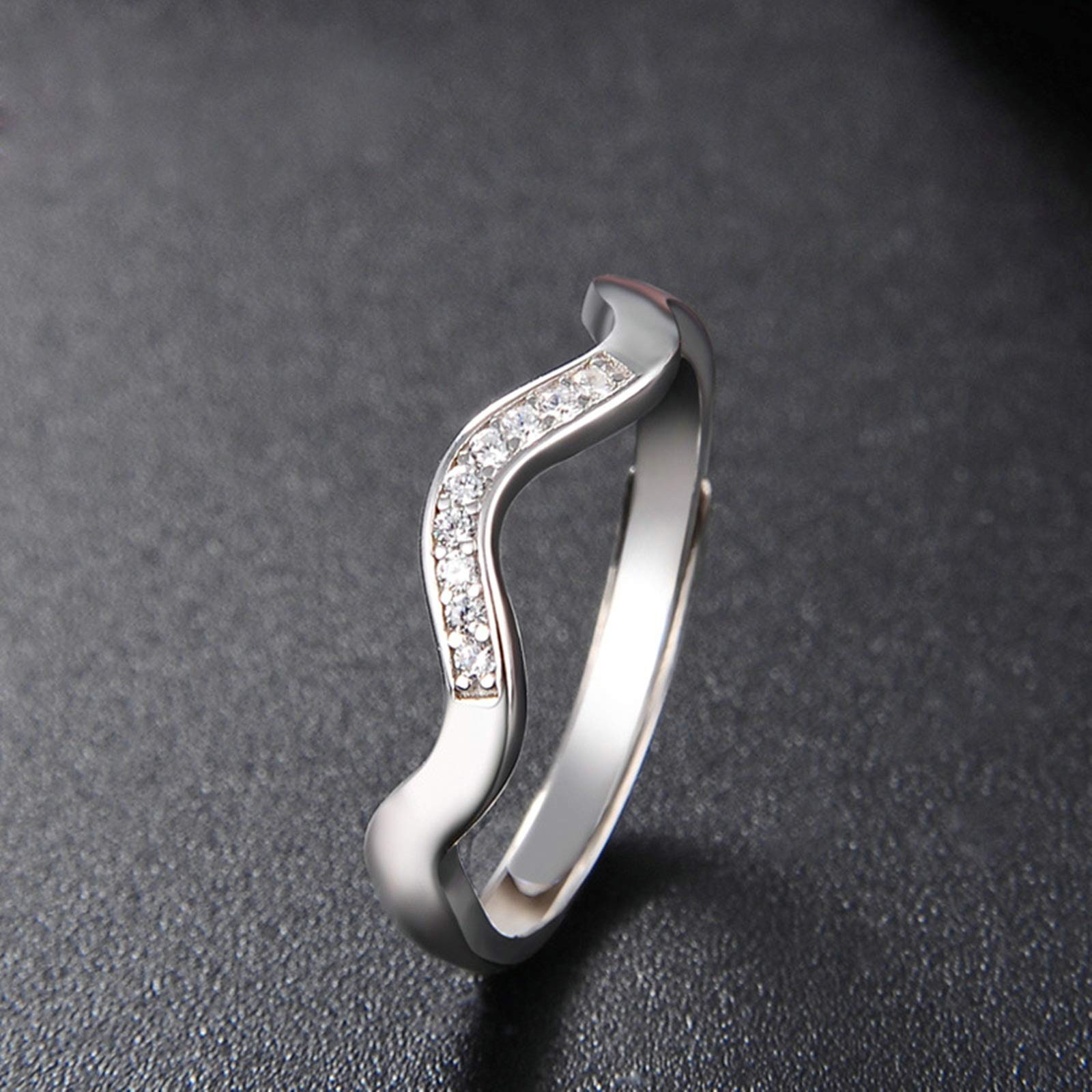 Fidget Ring Set Anelli Argento Disegno Dell'Onda 925 Sterline D'Argento Regalo Anniversario
