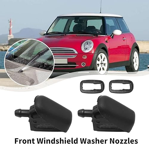 Miniatura 7 de Aynaxcol 2 boquillas de pulverización para limpiaparabrisas con 2 juntas 61667146377 limpiaparabrisas delantero, boquillas de pulverización de