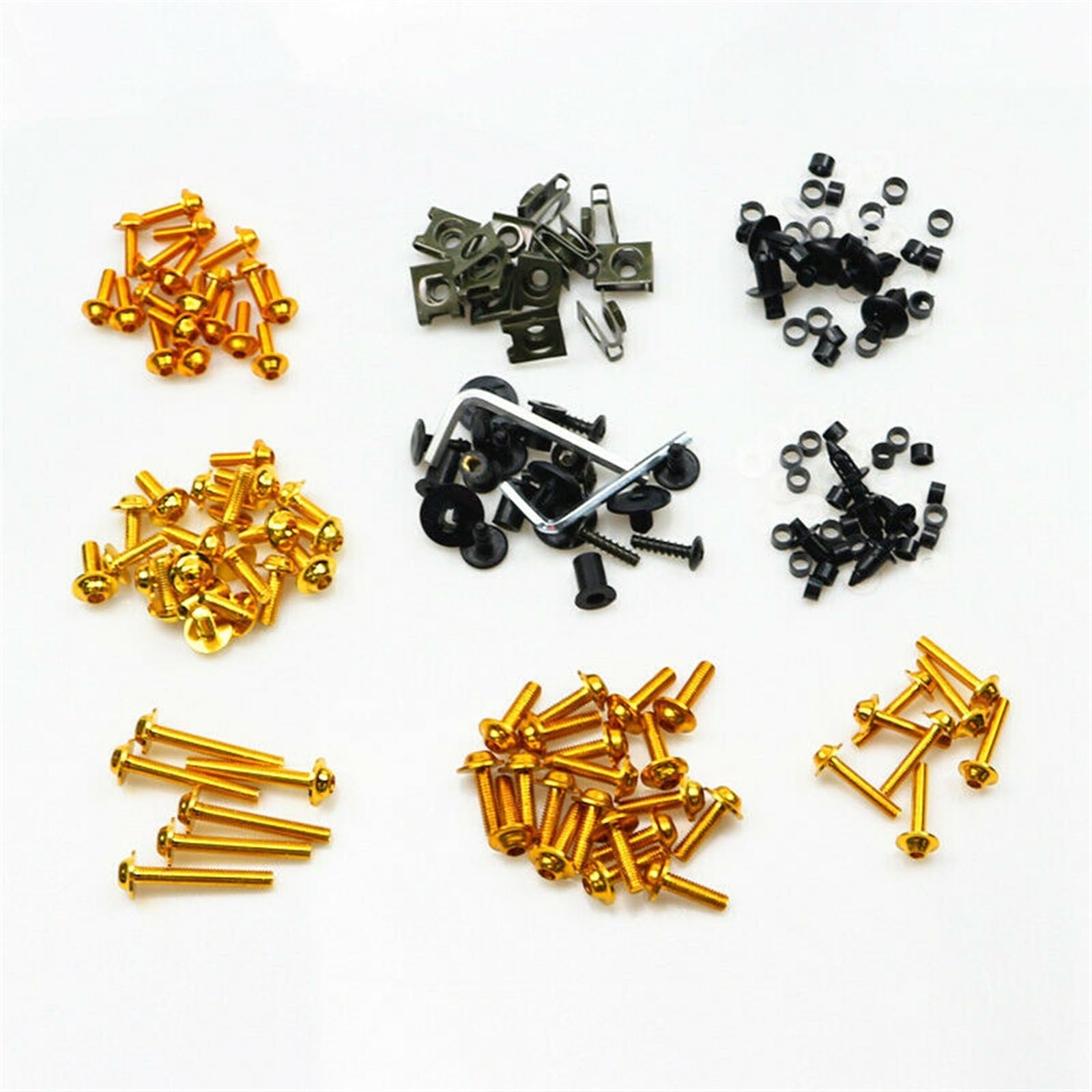 Vite sostituita Kit Di Bulloni Per Carenatura Per Motocicletta Sportiva Set Viti Per Clip Fissaggio Del Corpo(Gold)