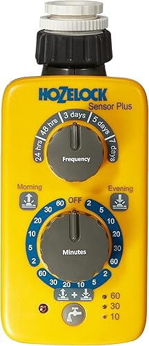 HOZELOCK - Controlador del sensor del temporizador de riego Plus riego automático y fácil con su sensor de luz, riego ajustable al amanecer yo al