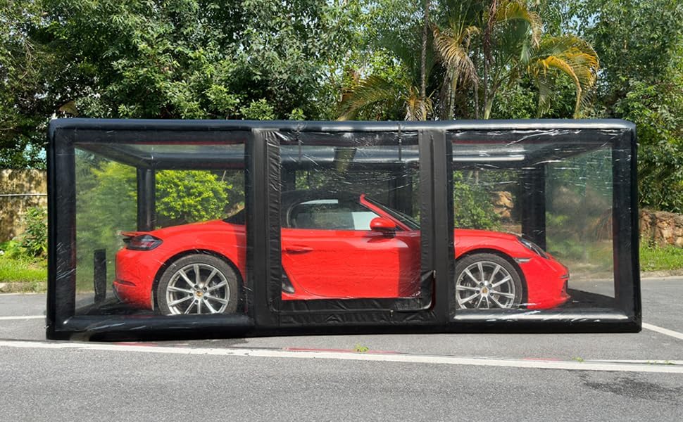 Portable Inflatable Car Cover Shield Garage Tent Airtight Ultimat...