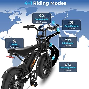 Tamobyke T16 Electric Bike for Teens & Childs,1000W Motor,16Fat Tire Ebike