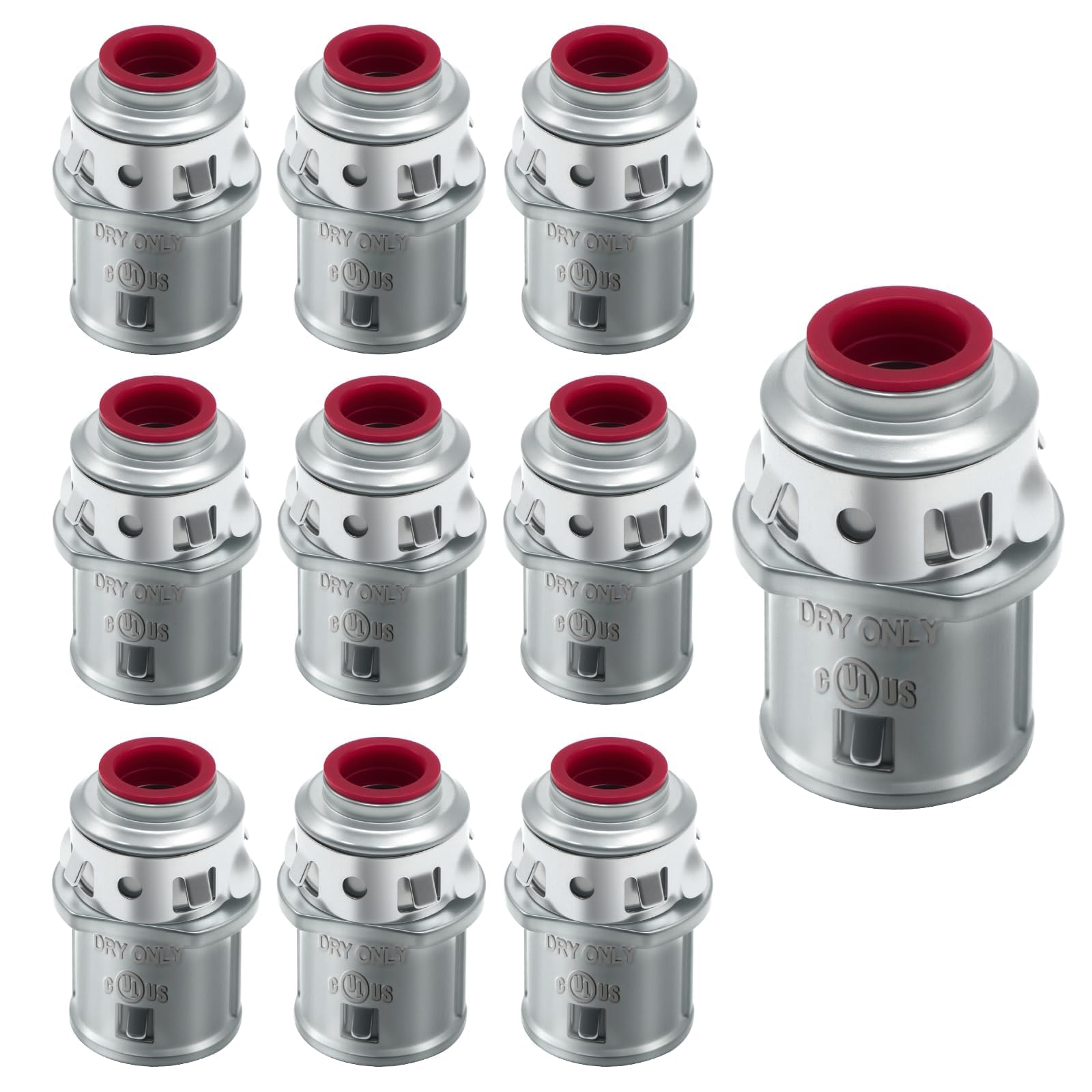 3/8" Snap-in MC Connector 1/2" Knockout UL Listed 10 Pack