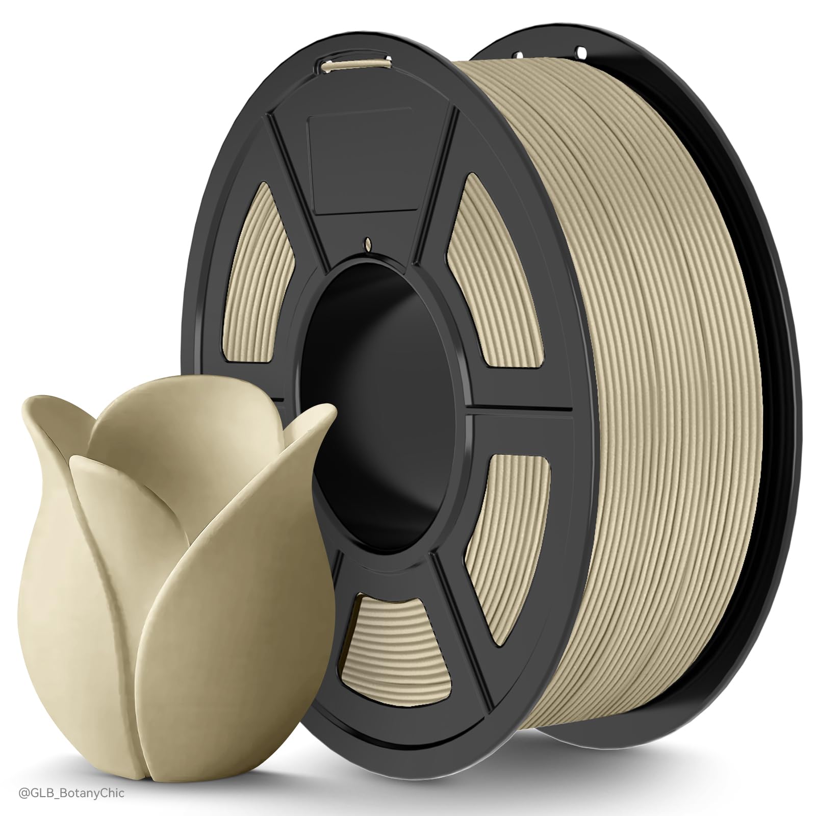 TECBEARS Matowy filament PLA, 1 kg, beżowy, piękne matowe wykończenie, dokładność pomiaru +/- 0,02 mm, do większości drukarek 3D FDM, matowy PLA, szpula 1 kg (330 m)