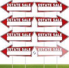 7 PC Estate Sale Signs, 17" x 6", Estate Sale Signs with Stakes Double Sided, Large Estate Yard Sale Sign, Estate Sale Supplies