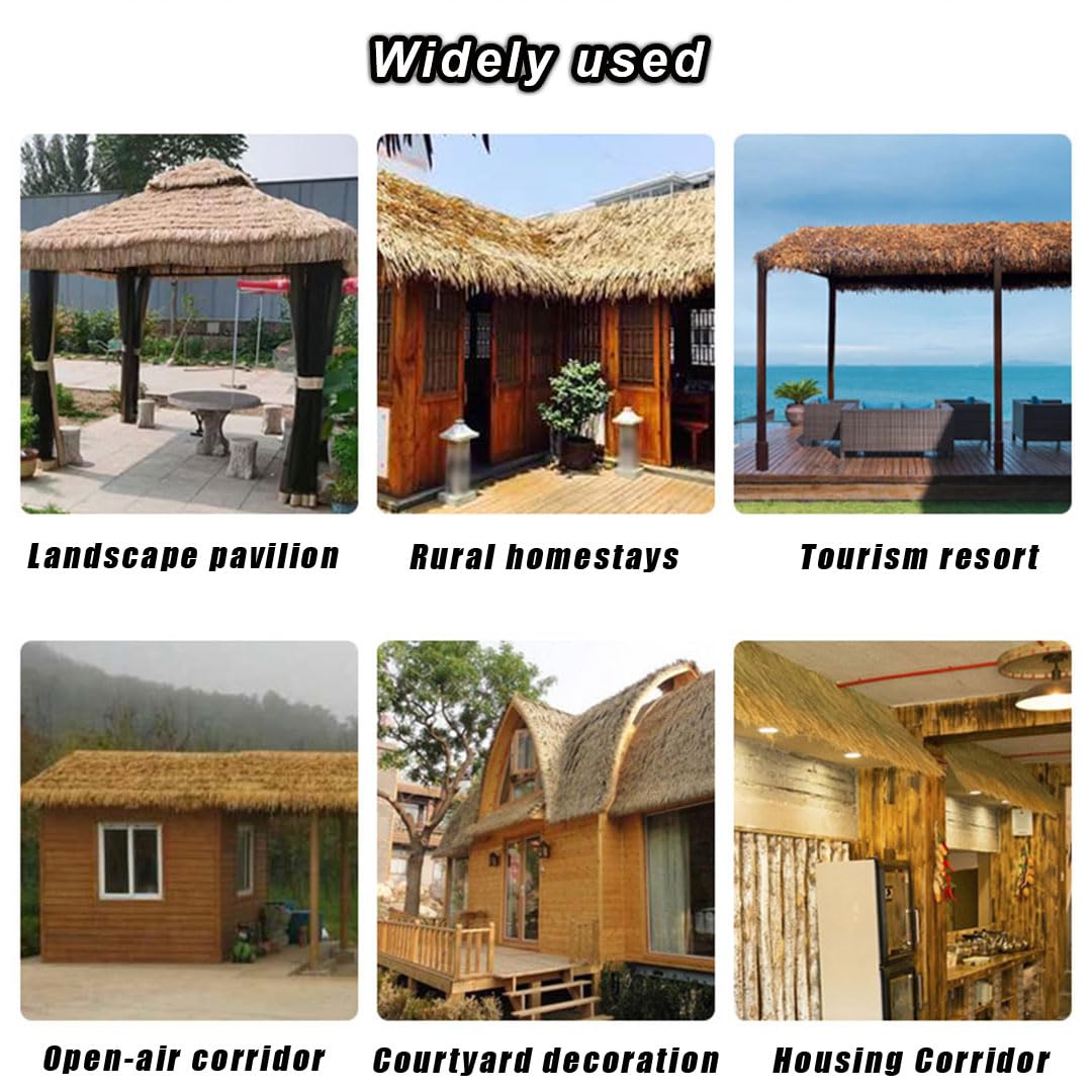 Toit De Paille Artificiel Chaume Tiki Bar Cabane Herbe Canard Bateau Stores Coureur Rouleaux Palapa Chaume Toiture pour Jardin Patio Parapluie Couvertures (1 * 10m(3.28 * 32.8ft))