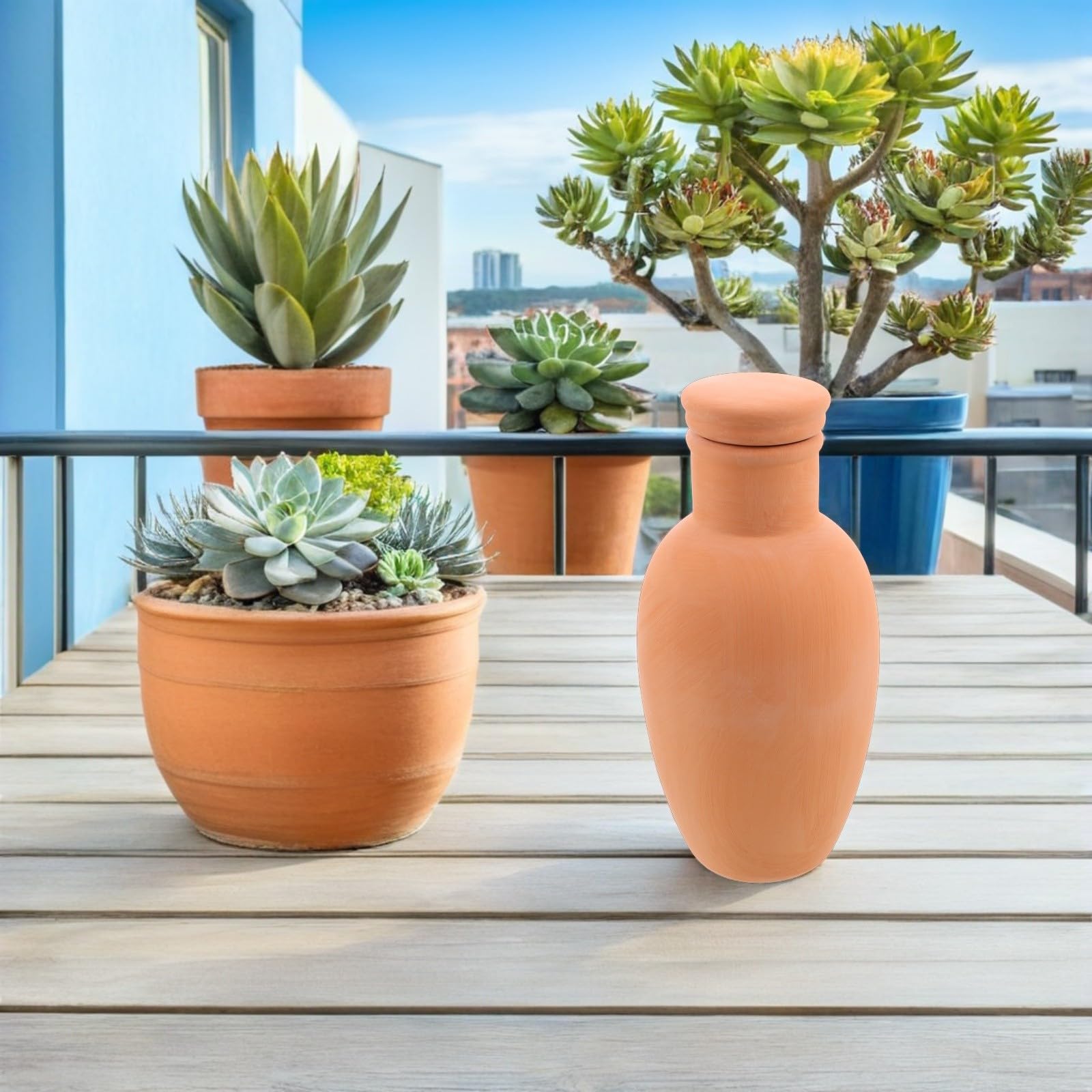 Generisch 4 Stück Terrakotta Bewässerungspfähle mit Automatischer Tropfbewässerung für Zimmer und Kübelpflanzen Vielseitig Einsetzbar Balkon und Fensterbank