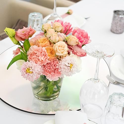 Miniatura 6 de Seelenruhe Espejos redondos de 12 pulgadas para centros de mesa para mesas, bandejas de espejos redondos para centros de mesa, decoraciones de boda,