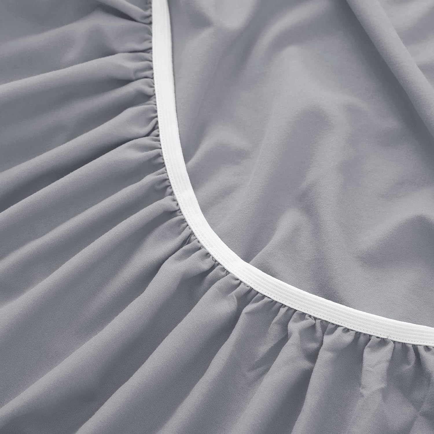 P Pothuiny 4 Pcs Hospital Bed Fitted Sheets Only, 36"x80"+12" Brushed Microfiber Soft Hospital Bed Sheets for Home & Hospital Care Beds with All-Around Elastic, Grey