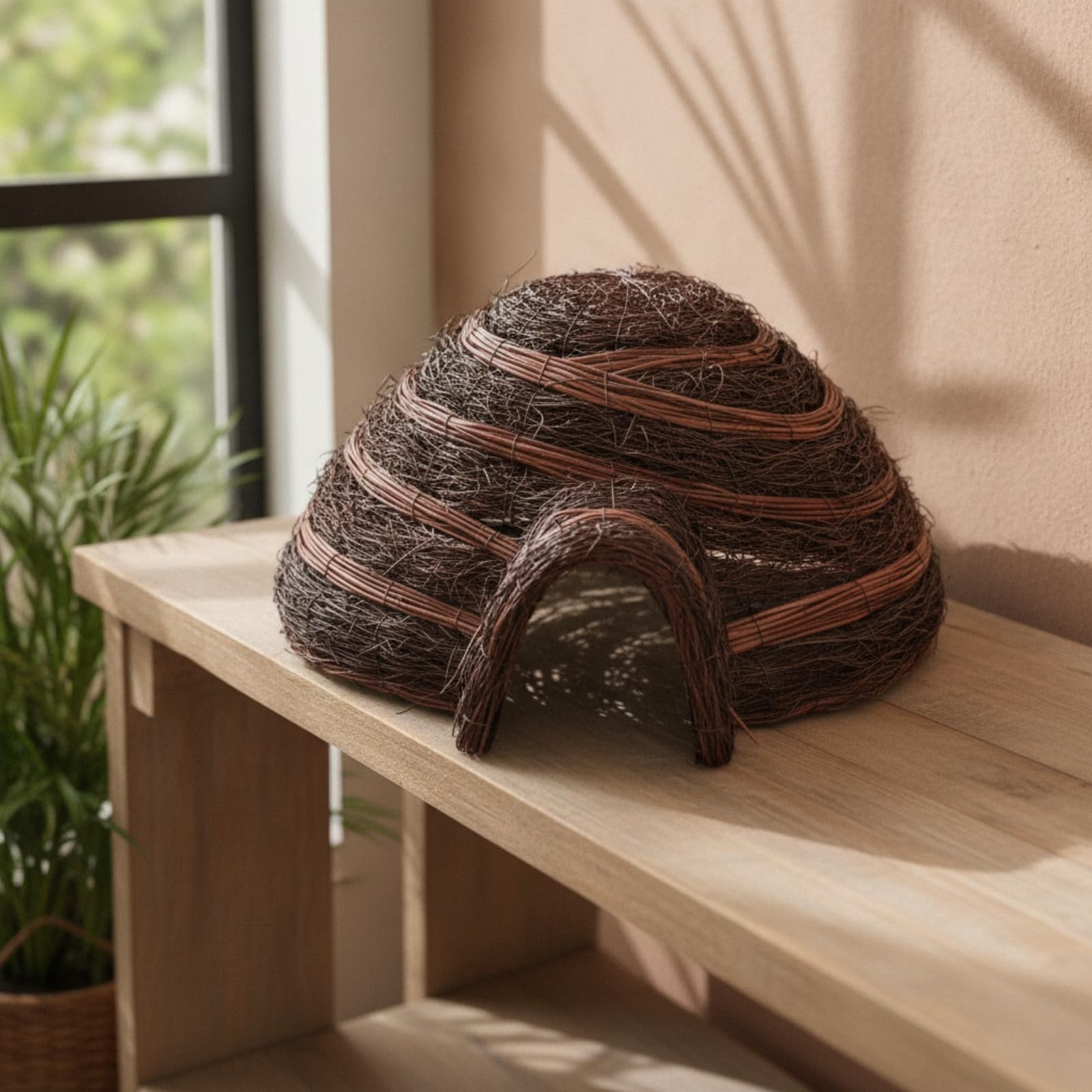 Vogelhaus Geflochten Vogelhaus mit Bogenöffnung Naturnah Nisthöhle für Fotoshooting