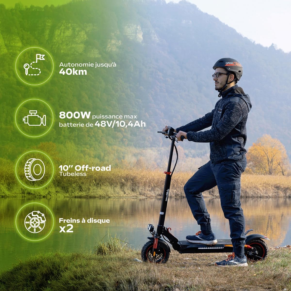Trottinette électrique Cross 10" All Road 6 Pro – Puissance Autonomie 40 km – Batterie 54V – Modèle Adulte 27 kg
