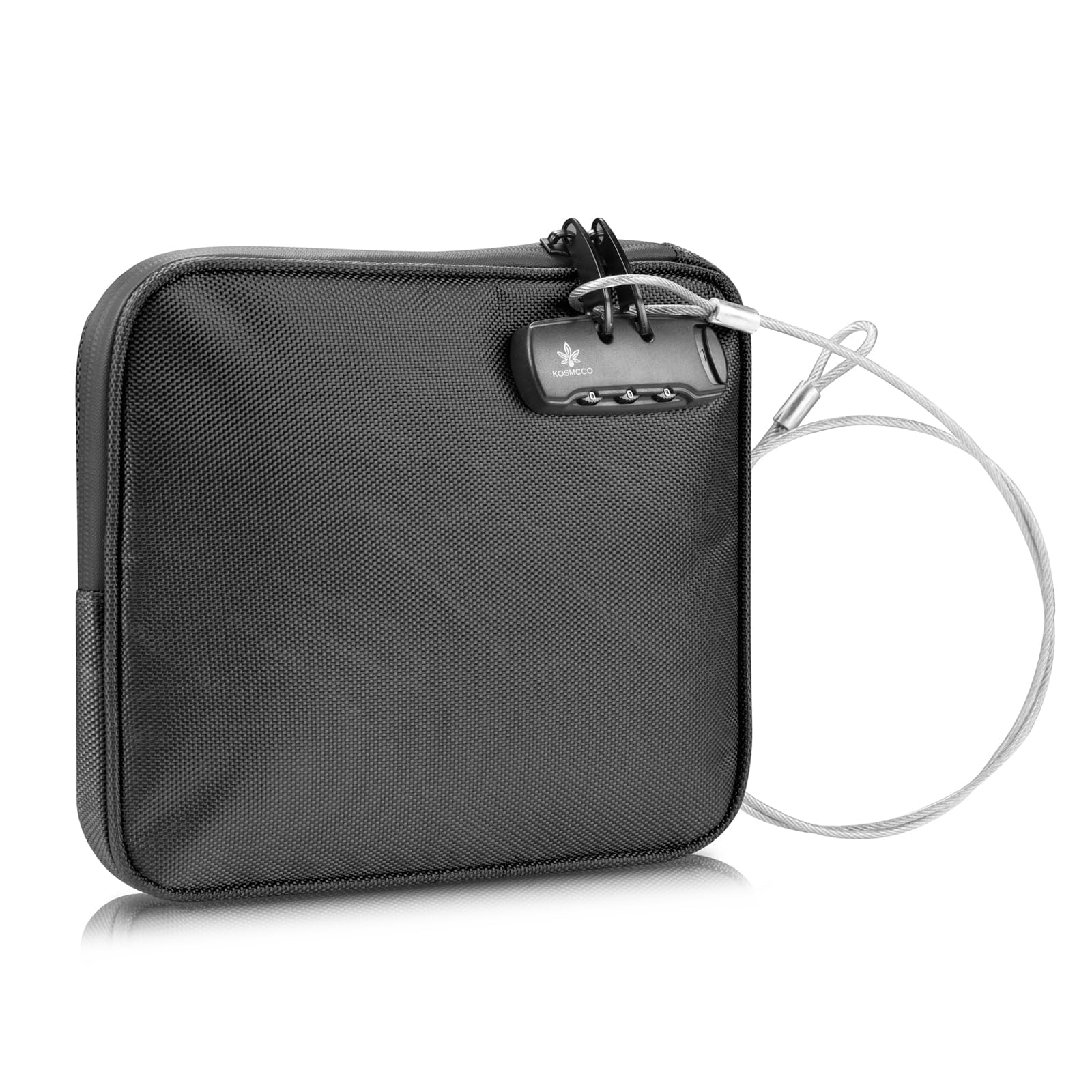 KOSMCCO Beach Locking Bag, 9x7.5 Inch Portable Safe for Phone, Wallet, Keys | Anti-Theft Locking Travel Pouch for Pool, Vacation (Black)