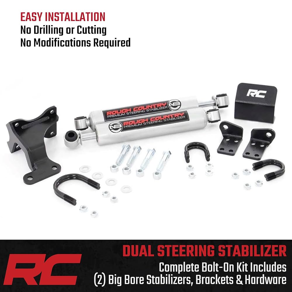 Rough Country N3 Dual Steering Stabilizer for 07-18 Jeep