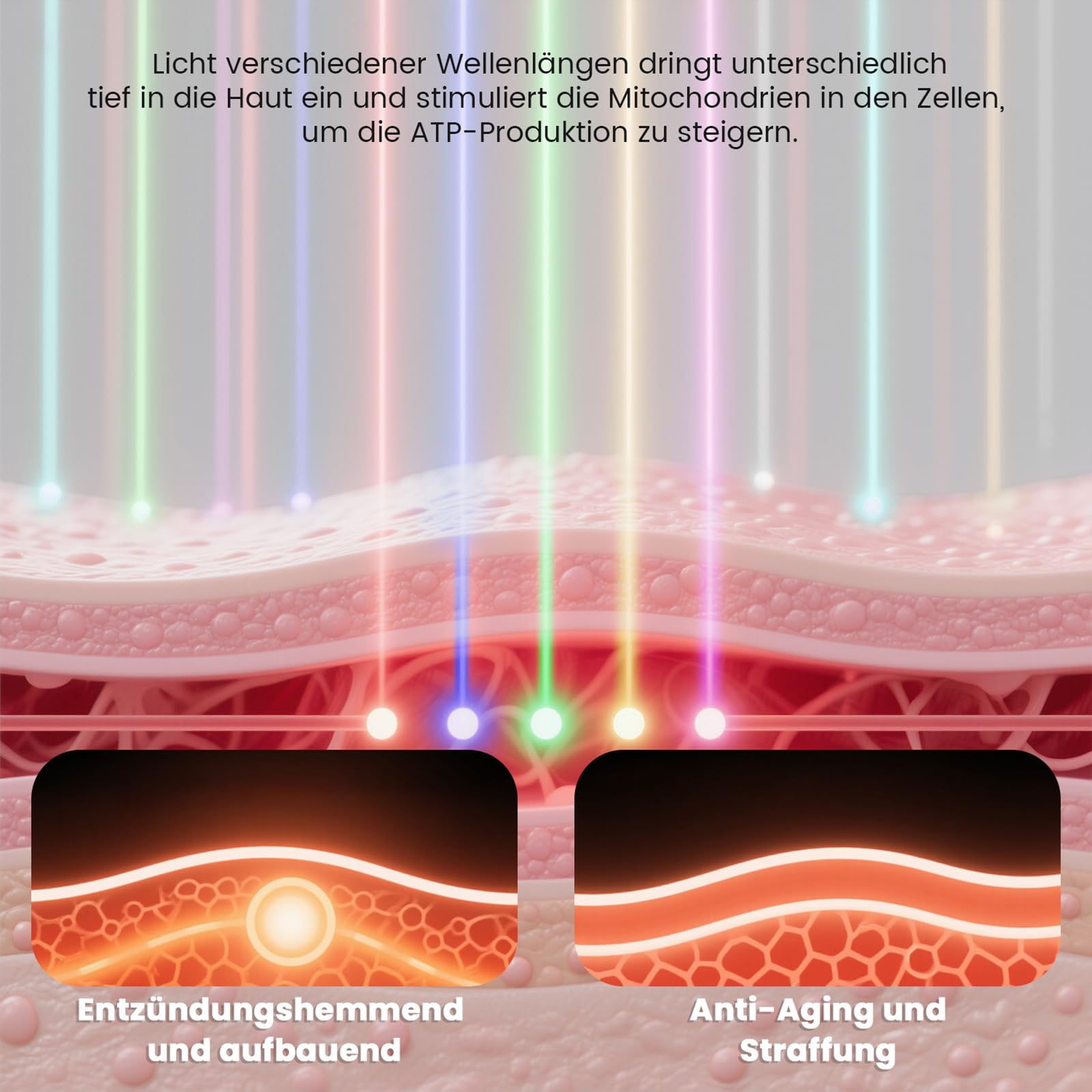 Led Maske Gesicht & Halsmaske, 7 Farben Rotlicht Maske Gesicht mit 4 Modi