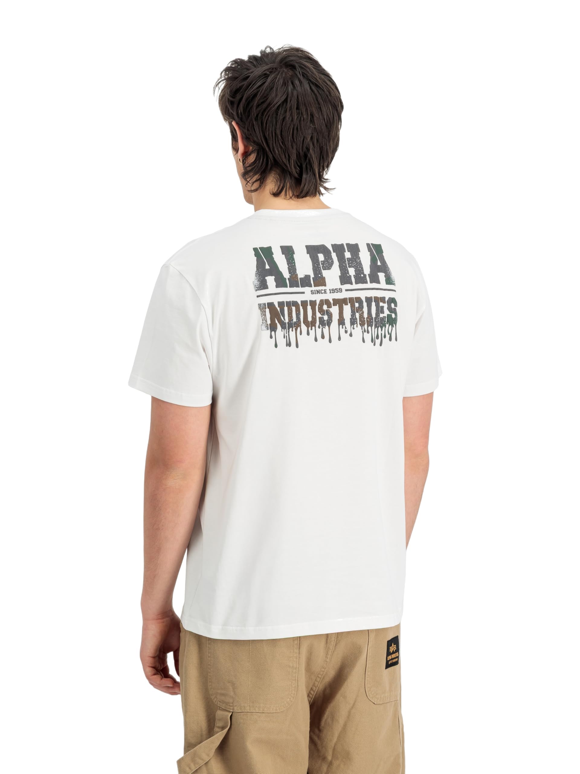 Alpha Industries - Camiseta para Hombre Dripping Camo Backprint (Paquete de 1)
