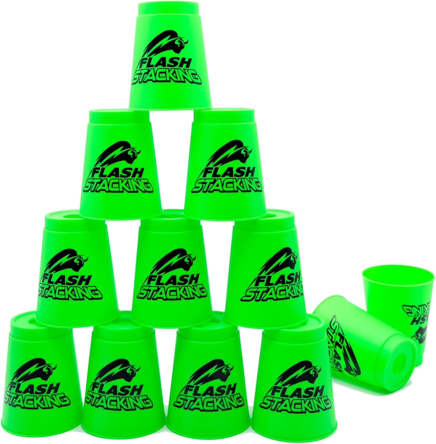 AMJKEJI 12 Pcs Speed Stacking Cups, Sports Stacking Cups, Quick Stack Cup for Adult Develop Hand-eye Coordination, Enhance Concentration, Cultivate Patience and Perseverance