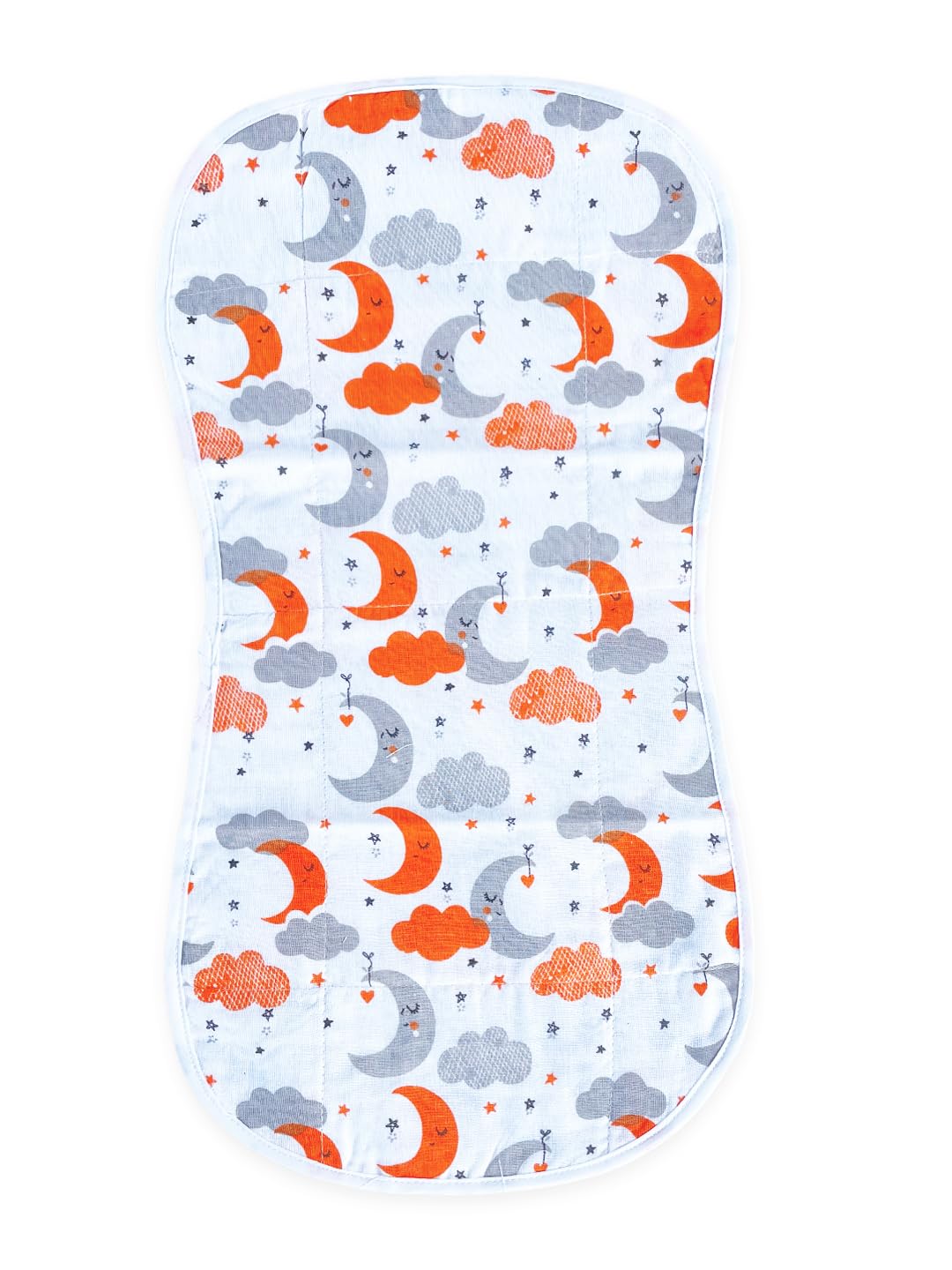 The Mom Store Baby Muslin Burp Cloth | Cotton | 48cm x 22 cm Burp Cloth Soft and Comfortable for Everyday Use | Reversible | New Born | Comfortable | Moon Kid-picture-22