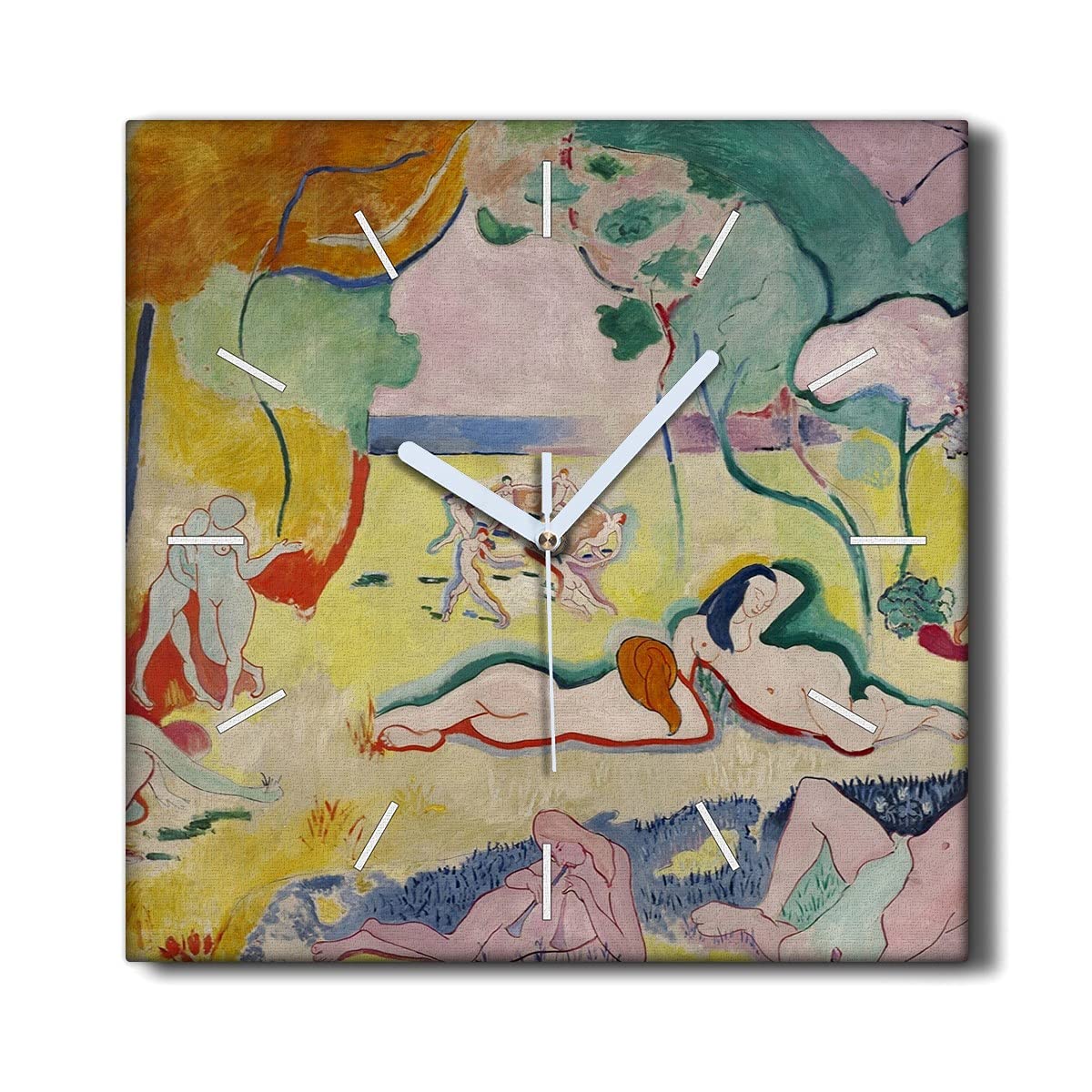 Horloge Murale sans tic-tac pour un Salon Apaisant Décoration Toile 30x30cm