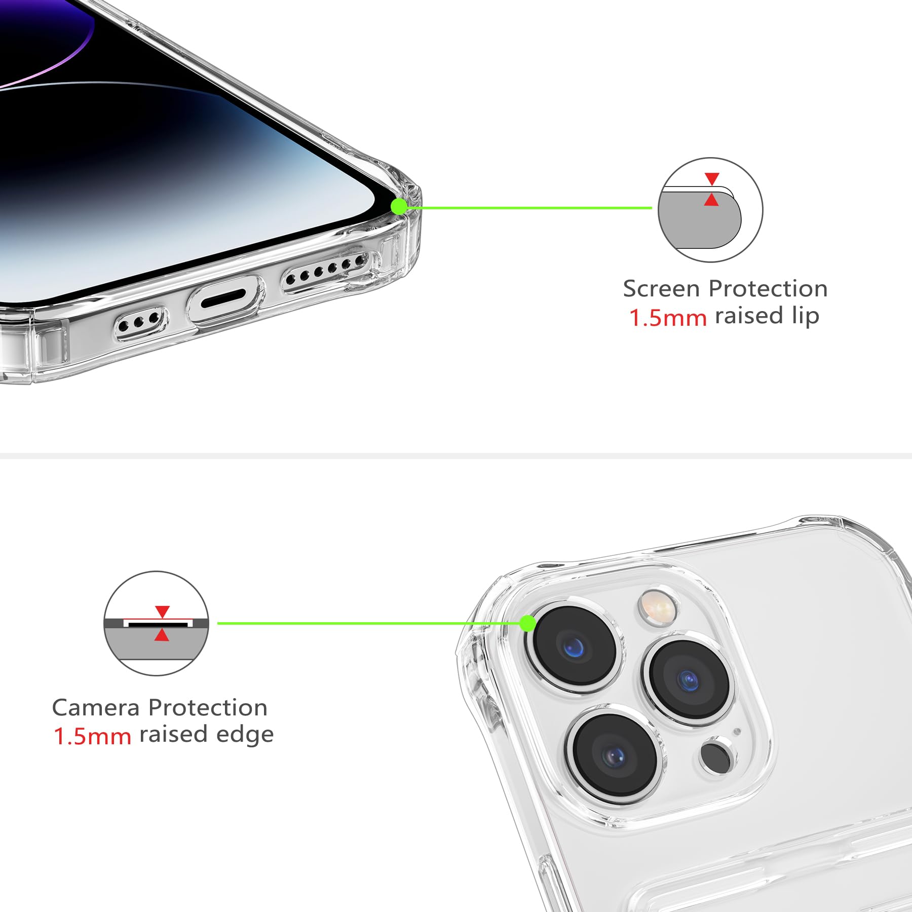 DEFBSC Compatible with iPhone 16 Pro Max, Transparent Back Card Holder Phone Case - Image 3