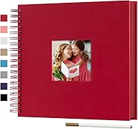 Vista 18 de Álbum de fotos para scrapbook DIY de 10 x 10 pulgadas con cubierta de diseño de ventana, 80 páginas, libro de recuerdos de papel artesanal para Negro