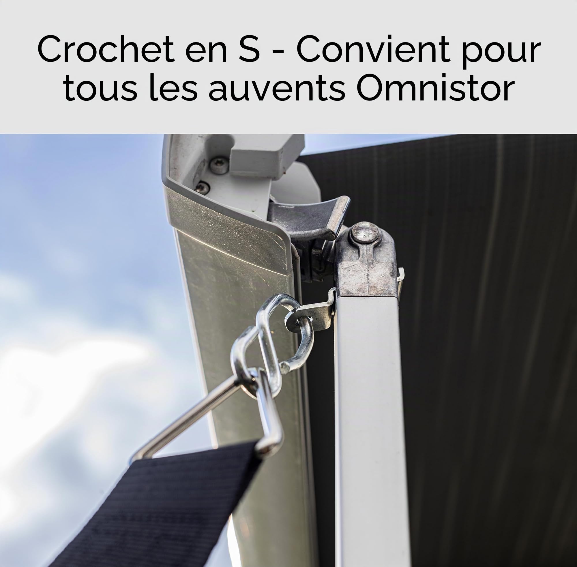 Stormband Kit de protection contre les tempêtes pour auvent et auvent de camping, accessoires de camping-car, 2 piquets, 2 sangles, 2 ressorts