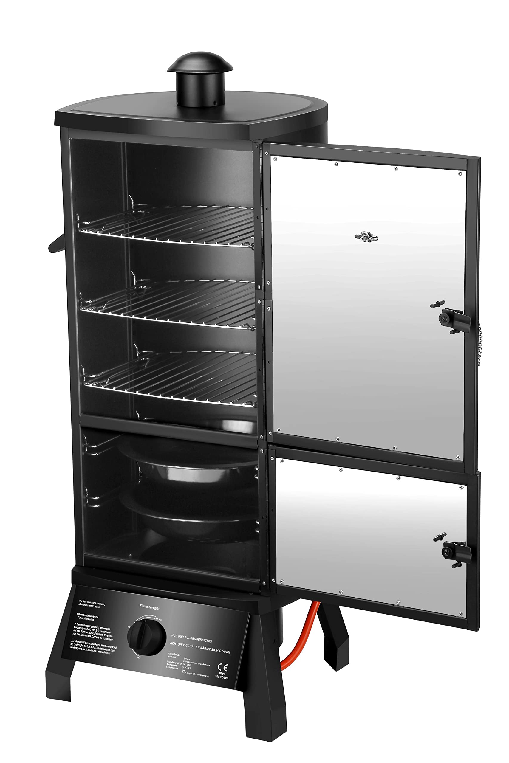 Gasgrill "PORTLAND" von El Fuego® | inkl. Gasschlauch und Druckminderer | inkl. Wasserschale & Smokebox | Räuchergrill | Smoker | AY 317