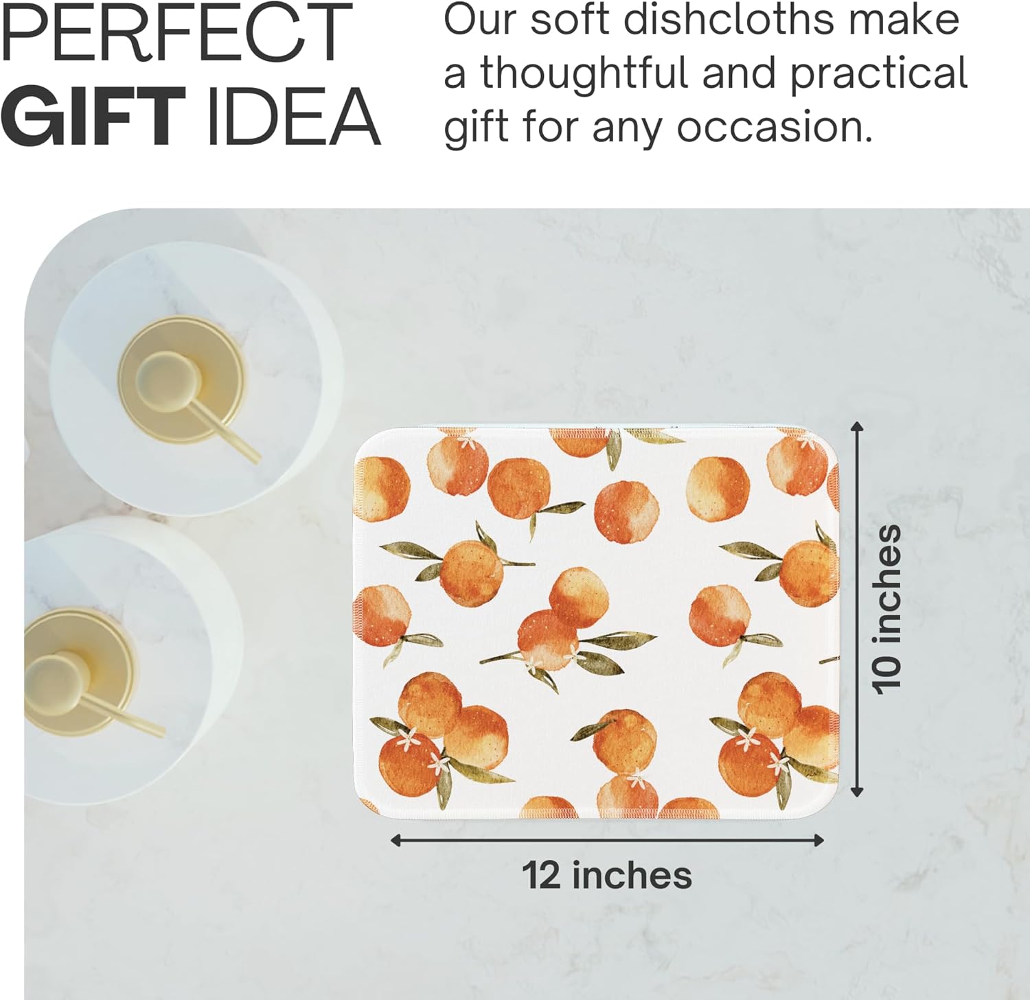 Reusable Paper Towels (12"x10”) - Soft Absorbent 100% Washable Paper Towels - Reusable Paper Towels Washable w/Cardboard Roll - Reusable Napkins (Satsumas - 24 piece, 12x10inch)
