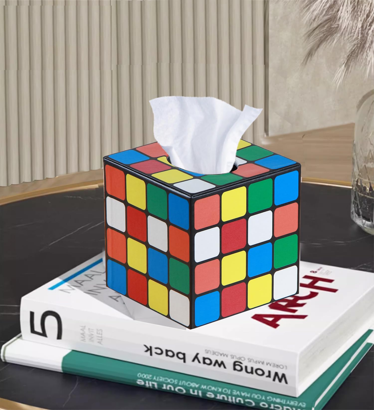 Housse Boîte à Mouchoirs Mexpekil - Cuir PU Imperméable - 13.2x13.2x13.2cm