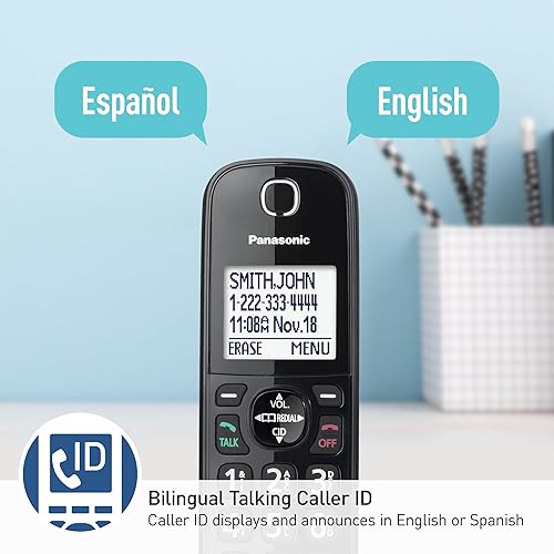 Miniatura 5 de Panasonic KX-TGF850B - Teléfono con cable e inalámbrico con bloqueo de llamadas avanzado, grabación de 2 vías y contestador digital, 1 teléfono