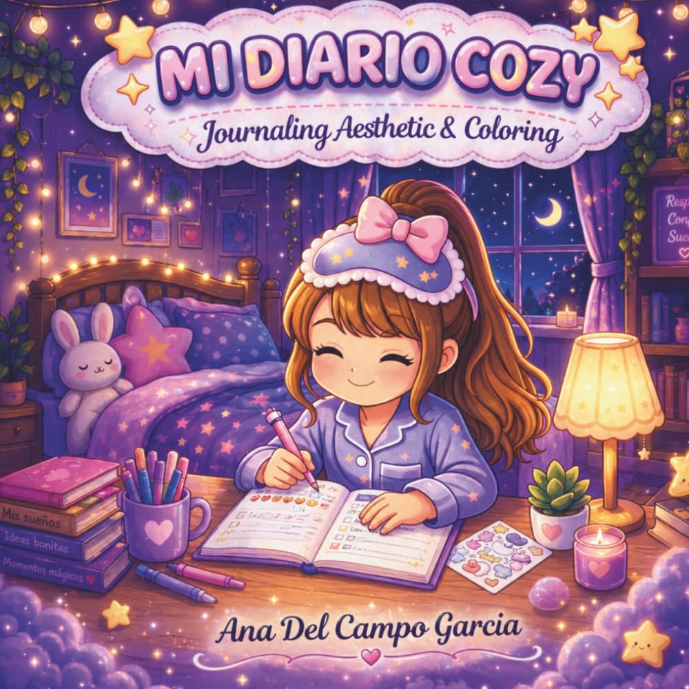 Mi Diario Cozy: Journaling Aesthetic & Coloring: Diario de hábitos de 12 semanas con ilustraciones para colorear