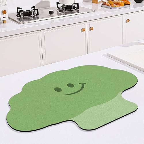Miniatura 2 de Tapete de secado de platos de dibujos animados para encimera de cocina, almohadilla de secado absorbente de poliéster antideslizante, tapete