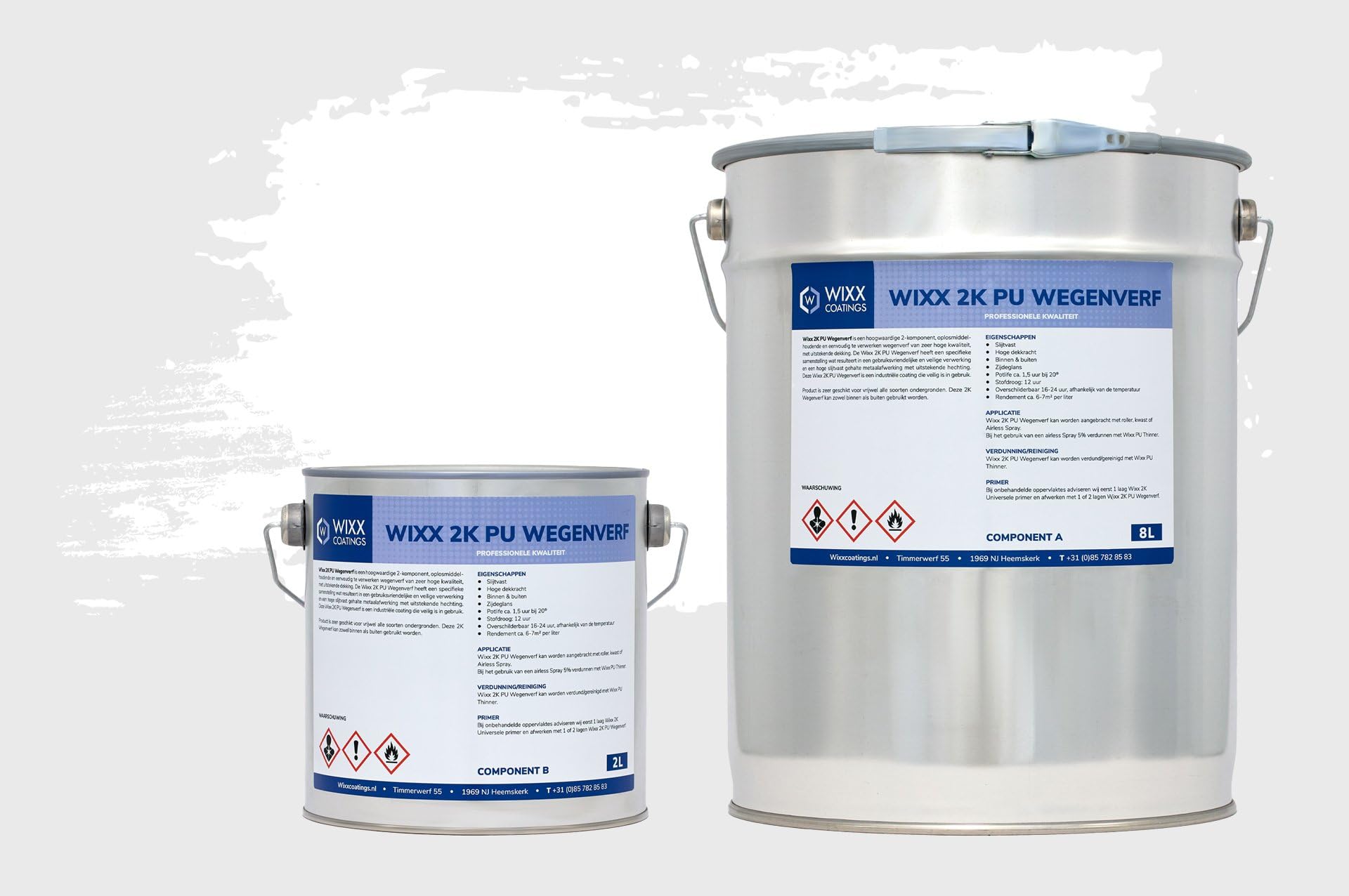 Wixx 2K PU Straßen- & Linienmarkierungsfarbe - Weiß - 10L