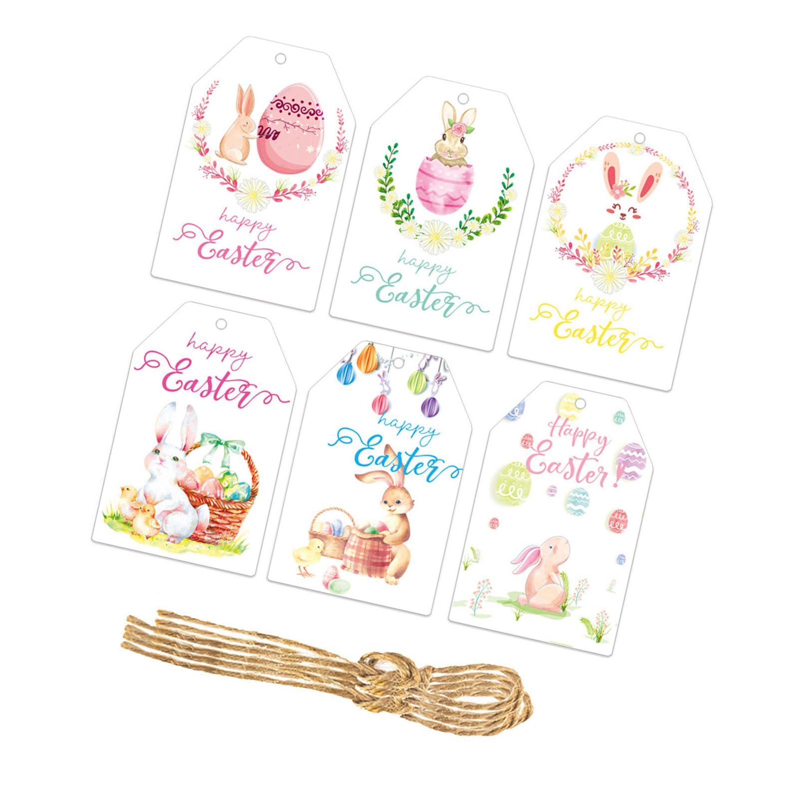 Msioytog 60pcs Easters Hanging Card Decorations for Home and Party Festival Atmospheres with Practical User Friendly Materials User Friendly Materials