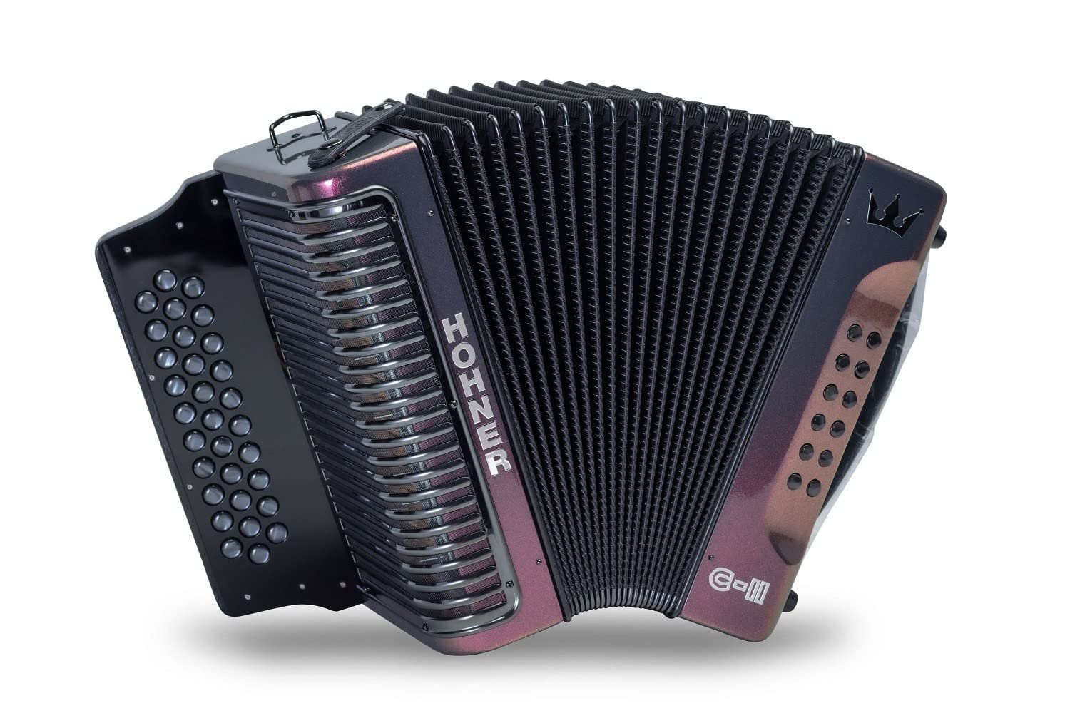 Hohner Corona C-II Diatonic F/Eb/Bb Accordion (Red to Gold)