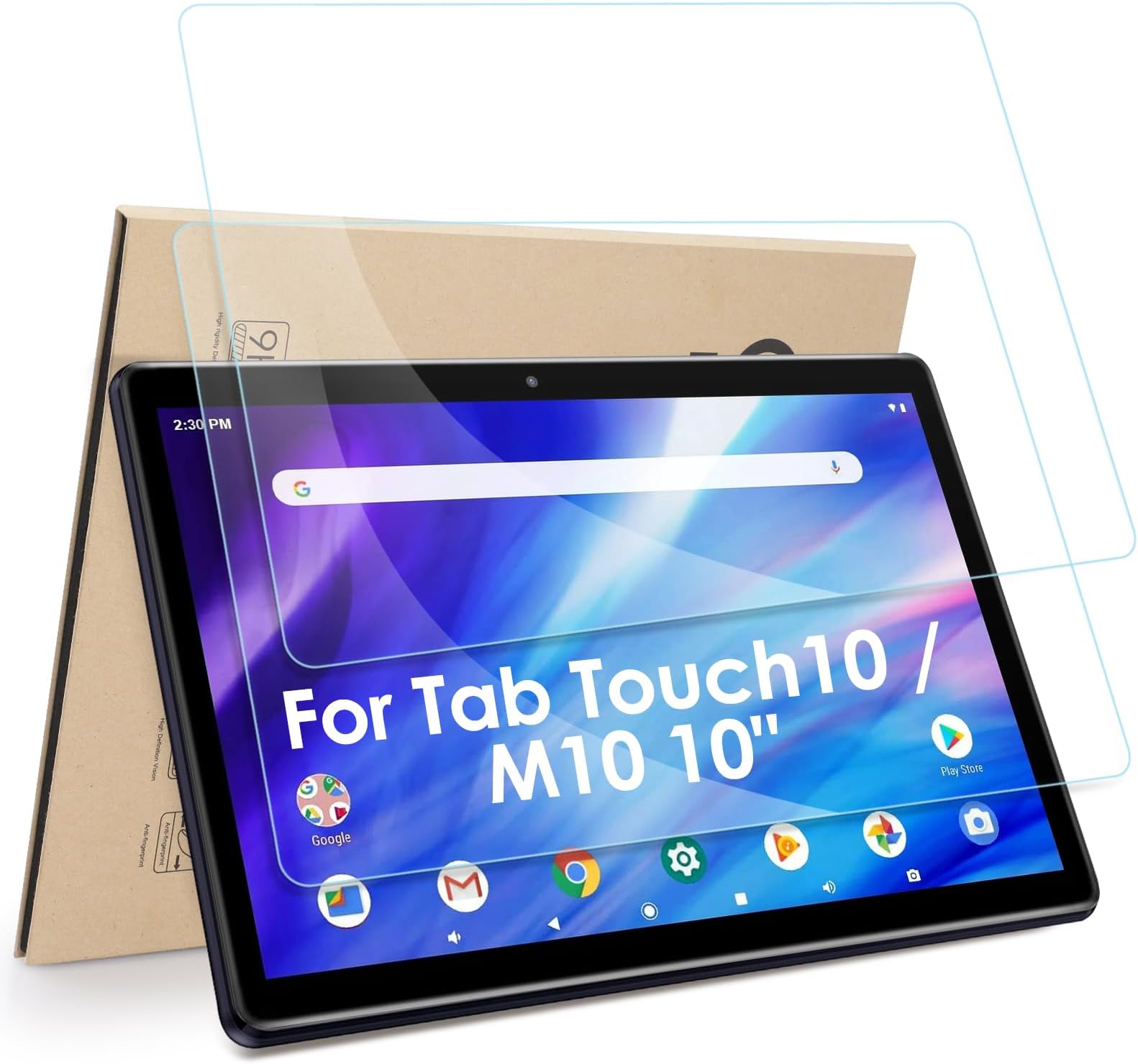 Hianjoo2-Pack Screen Protector ONLY Compatible with Pritom Touch10 / M10 10 inch Tablet, [HD Clarity] [9 Hardness] [Anti-Scratch] Tempered Glass
