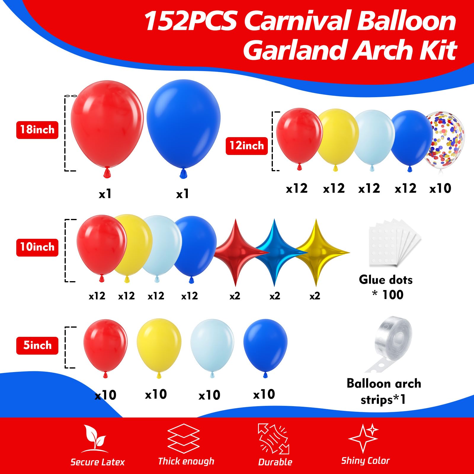 Karnawałowe balony łuk zestaw dekoracje