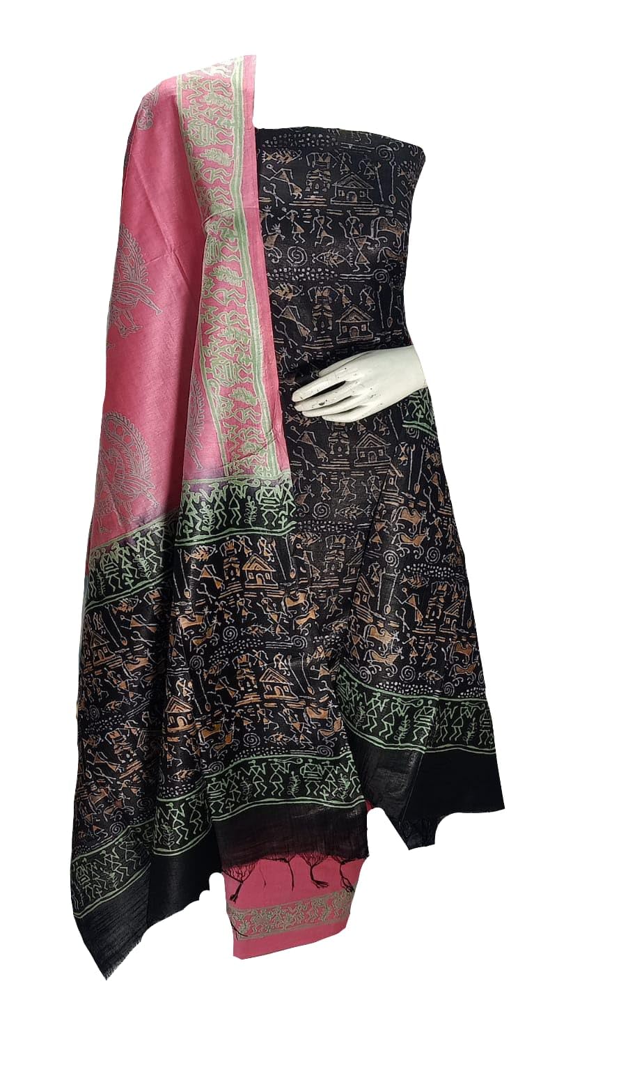 Katan Slub Silk Unstitched Salwar Suit Dress Material for Women & Girls with Dupatta | Discharge Print | Top-2.4Mtr, Bottom-2.4Mtr, Dupatta-2.4Mtr | Ethnic Wear | Code 276-image-10