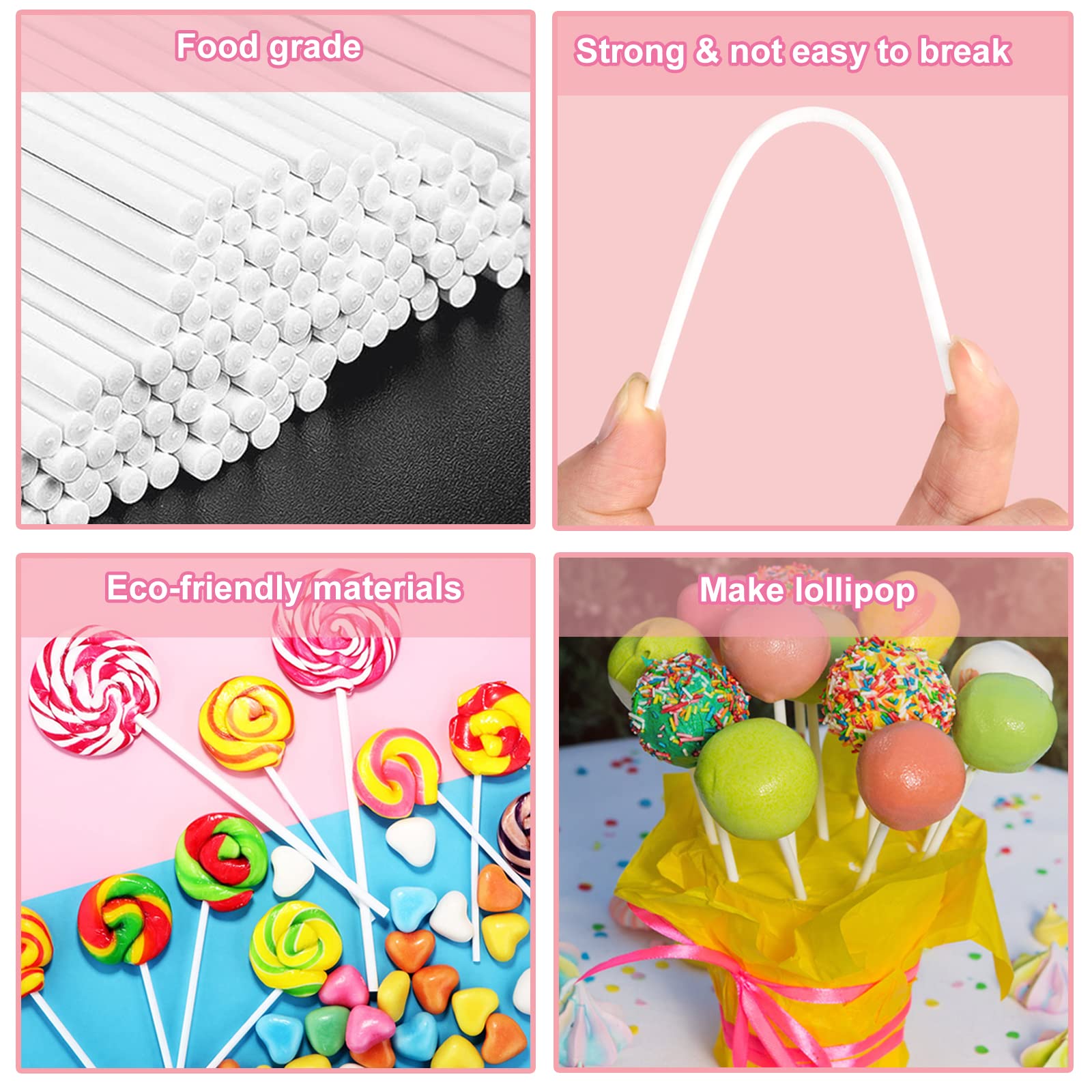 Bâtons Sucette En Papier LIERFIS - 100 Pièces 10cm | Pour Cake Pop, Chocolat, DIY