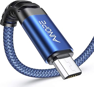 AINOPE Android Micro USB Cable [2Pack 6.6FT+6.6FT] Android Charger Cable Nylon Braid Micro USB Cable Compatible with Galaxy S7 S6 J7 Note 5, LG stylo 2/3 LG G3-Blue