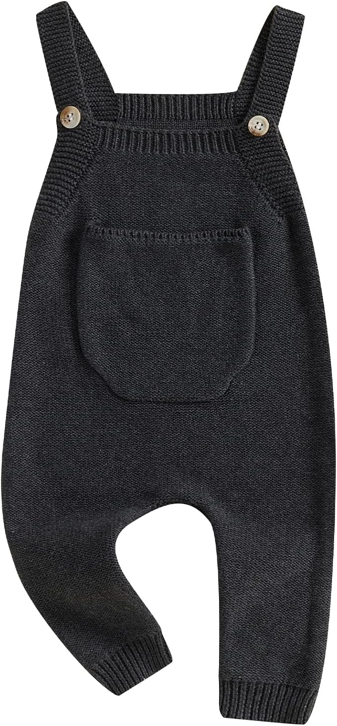 Infant Baby Girl Boy Fall Winter Sweater Romper Pants Solid Knit Jumpsuit Overall One Piece Outfit Clothes