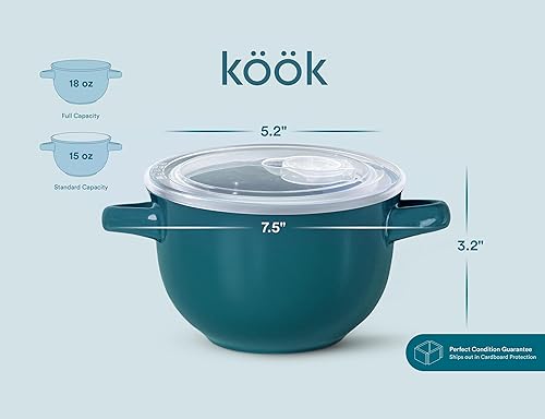 Miniatura 7 de KooK Tazones para Sopa de Cebolla Francesa, Ollas Individuales, Tazones Aptos para Horno, Tazas de Sopa, Tazones de Cerámica, Apto para